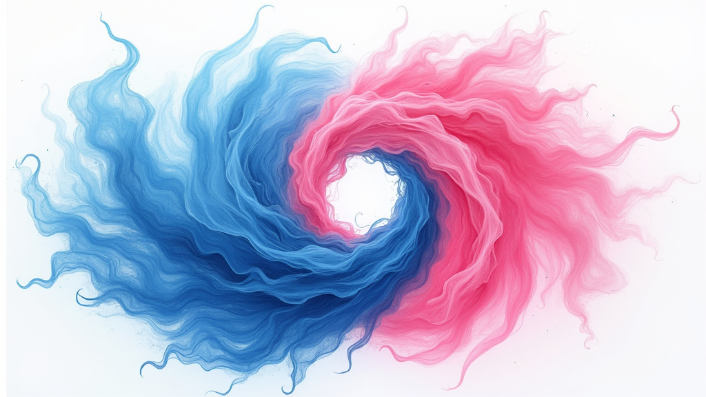 Illustration of yin and yang shapes, representing the balance of complementary energies.
